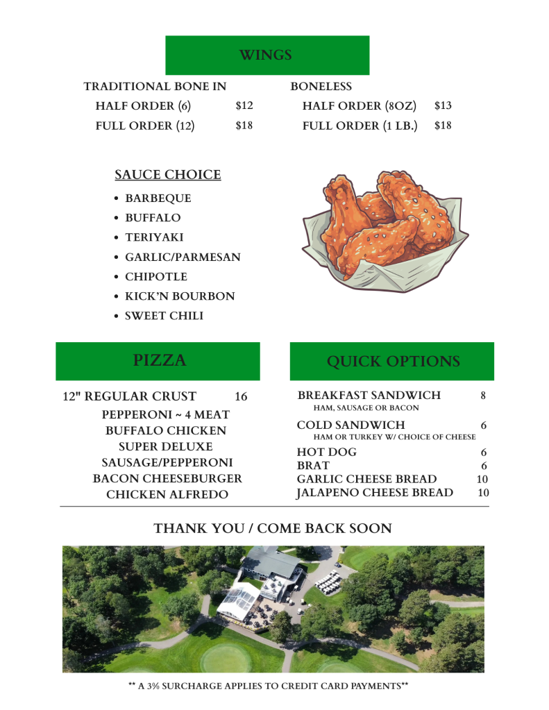Headwaters Golf Club Bar and Grill Menu 2026